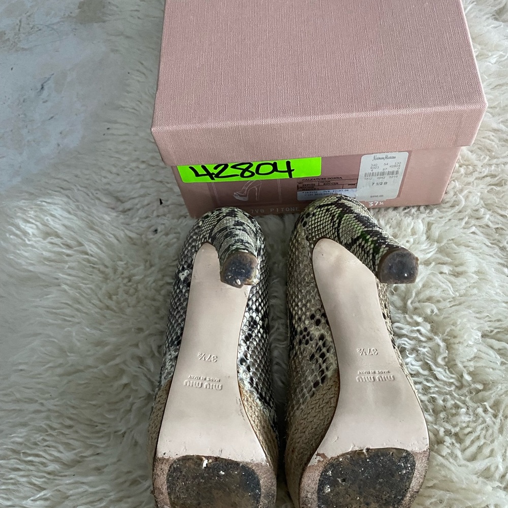 Miu Miu Python Pitone Heels 7 1/2 - image 5